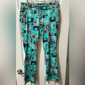 ❤️RARE PATTERN CUSTOM MADE WOMENS LOUDMOUTH 8-TRACK CHINOS PANTS LIKE NEW!❤️SZ 8